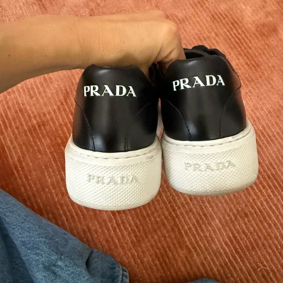 Prada Monochrome Platform Leather Sneakers - Picture 2 of 7